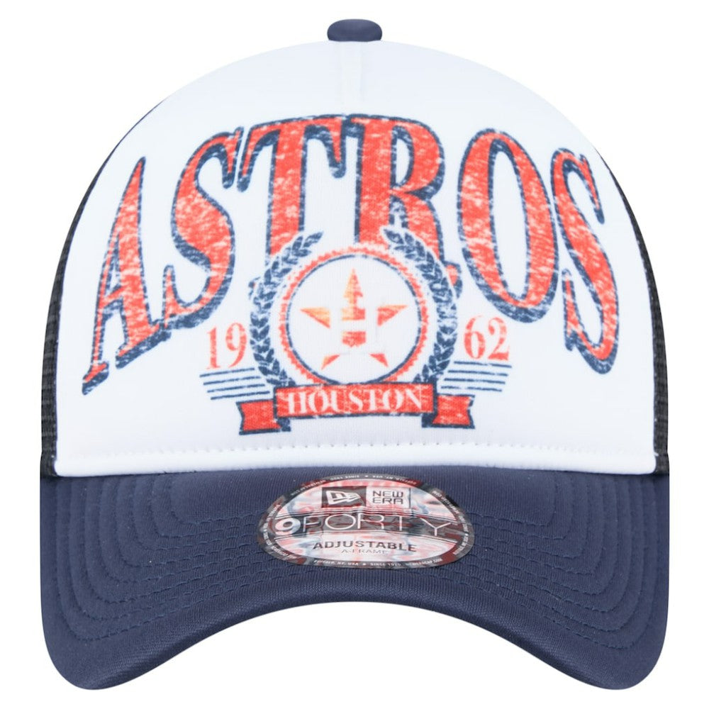 Houston Astros New Era Distressed 9FORTY A-Frame Adjustable Trucker Hat - MLB Hats