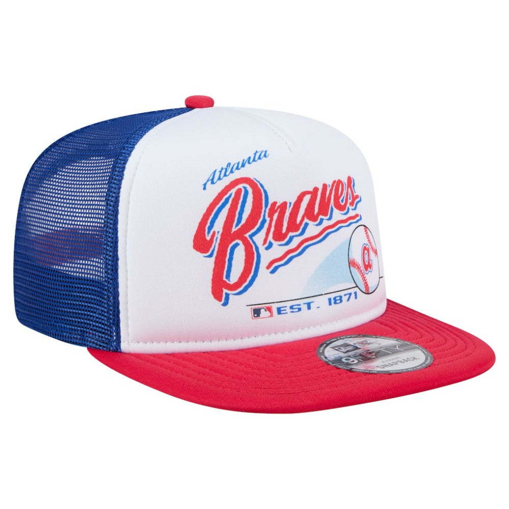 Atlanta Braves New Era Retro Script Trucker 9FIFTY Snapback Hat - MLB Hats