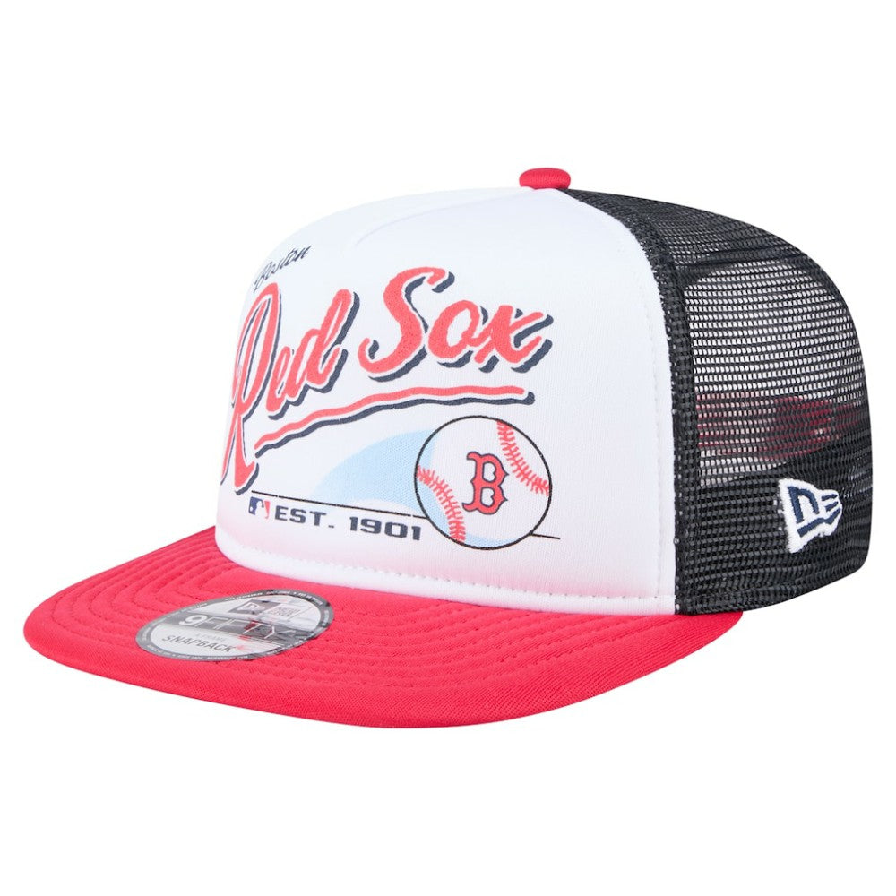 Boston Red Sox New Era Retro Script Trucker 9FIFTY Snapback Hat - MLB Hats