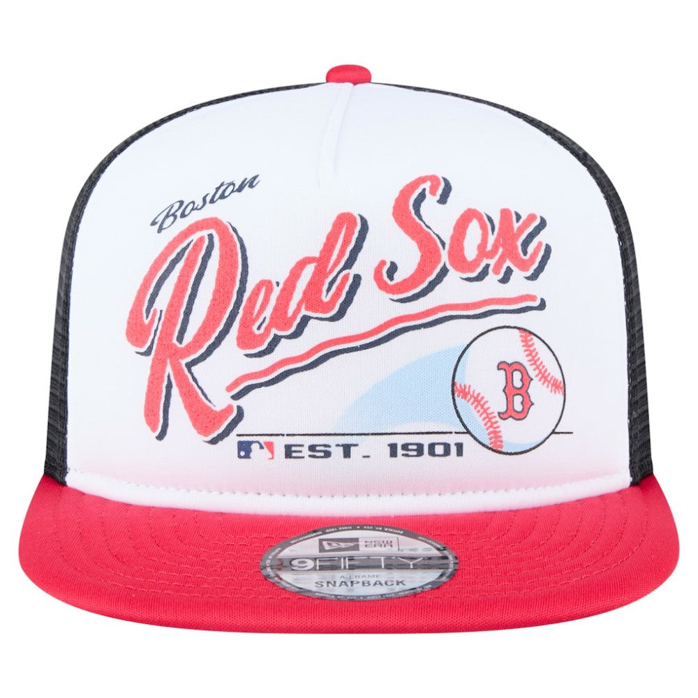 Boston Red Sox New Era Retro Script Trucker 9FIFTY Snapback Hat - MLB Hats