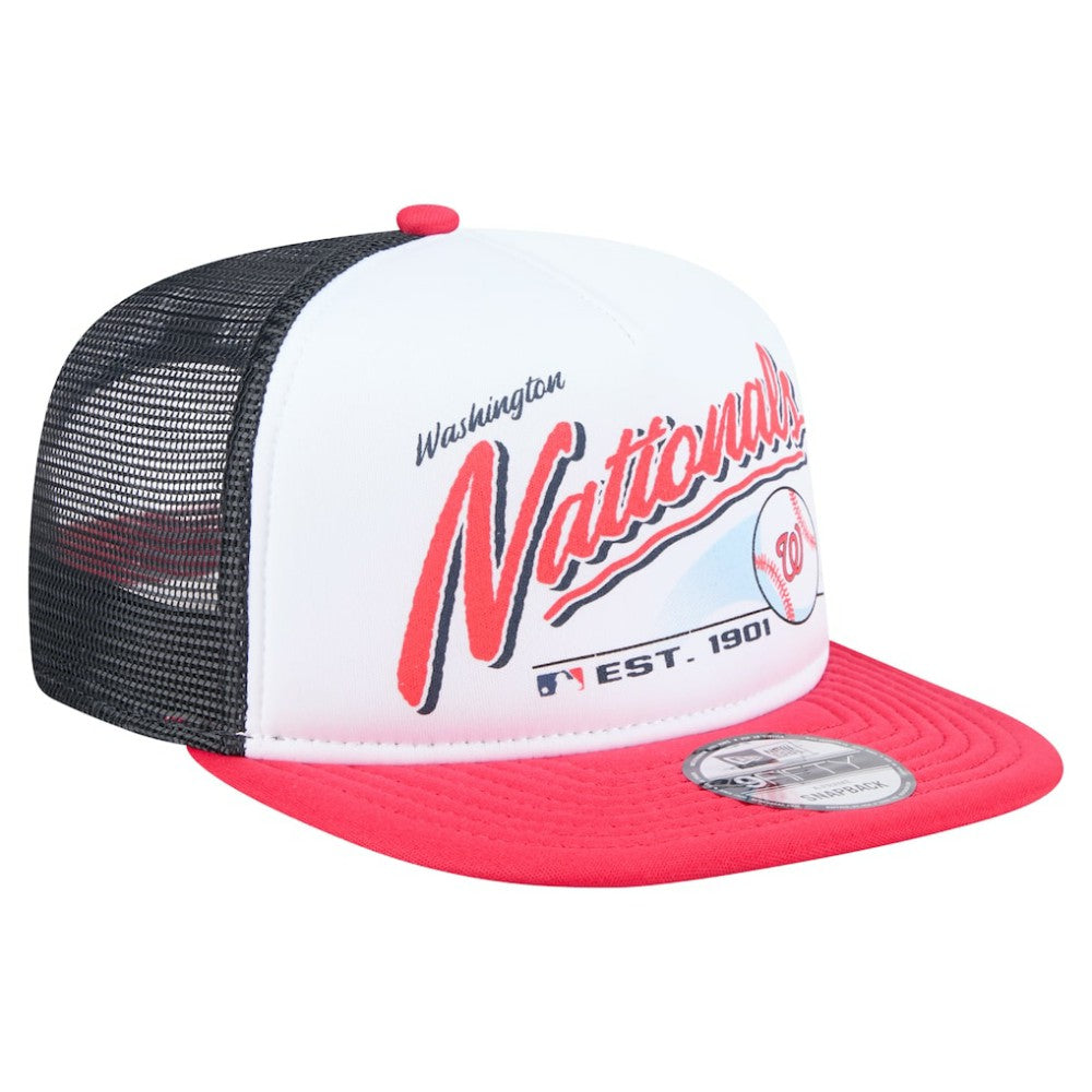 Washington Nationals New Era Retro Script Trucker 9FIFTY Snapback Hat - MLB Hats