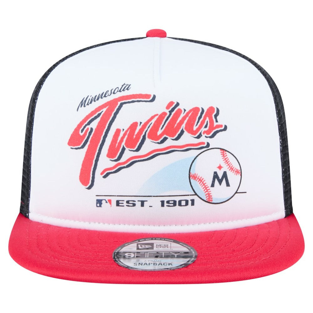 Minnesota Twins New Era Retro Script Trucker 9FIFTY Snapback Hat - MLB Hats