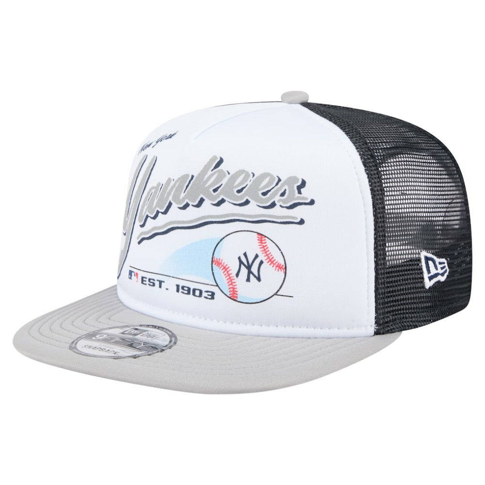 New York Yankees New Era Retro Script Trucker 9FIFTY Snapback Hat - MLB Hats