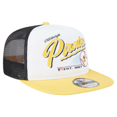 Pittsburgh Pirates New Era Retro Script Trucker 9FIFTY Snapback Hat - MLB Hats