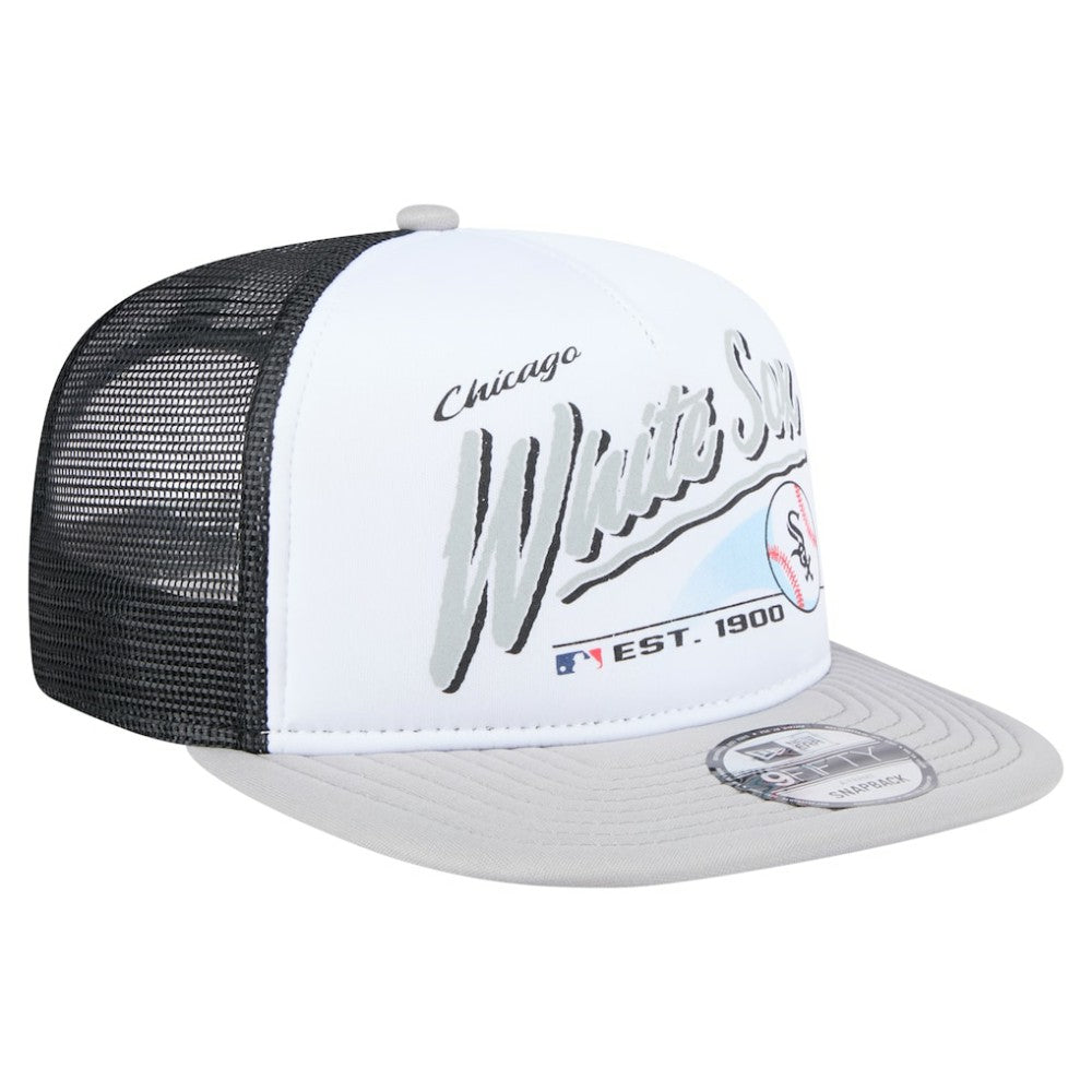 Chicago White Sox New Era Retro Script Trucker 9FIFTY Snapback Hat - MLB Hats
