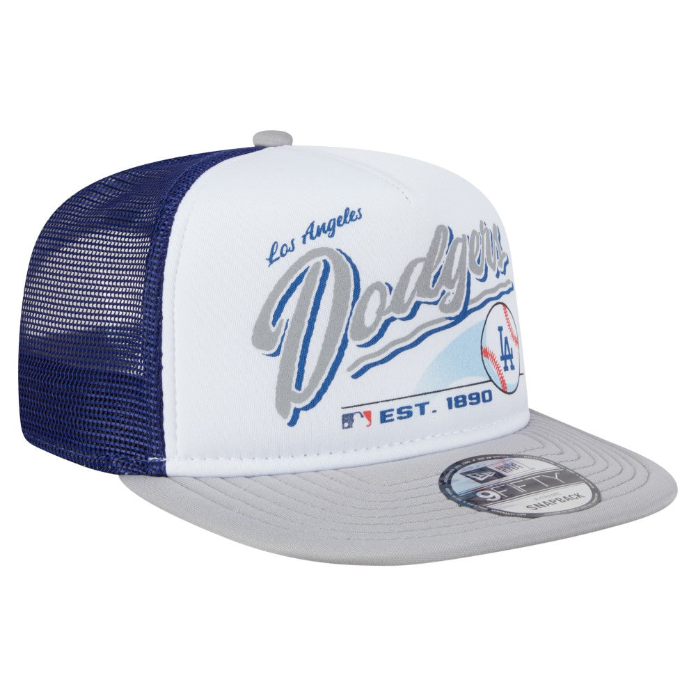 Los Angeles Dodgers New Era Retro Script Trucker 9FIFTY Snapback Hat - MLB Hats