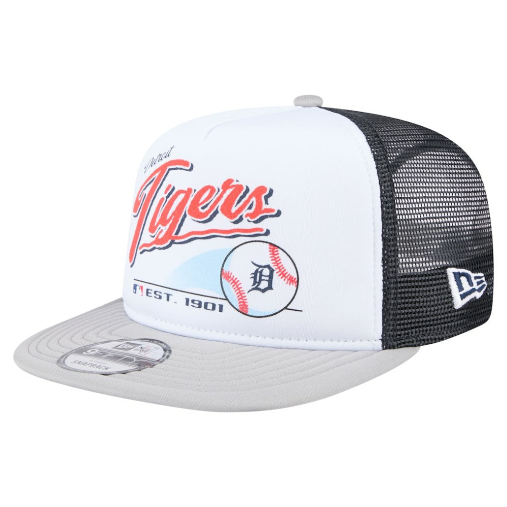 Detroit Tigers New Era Retro Script Trucker 9FIFTY Snapback Hat - MLB Hats