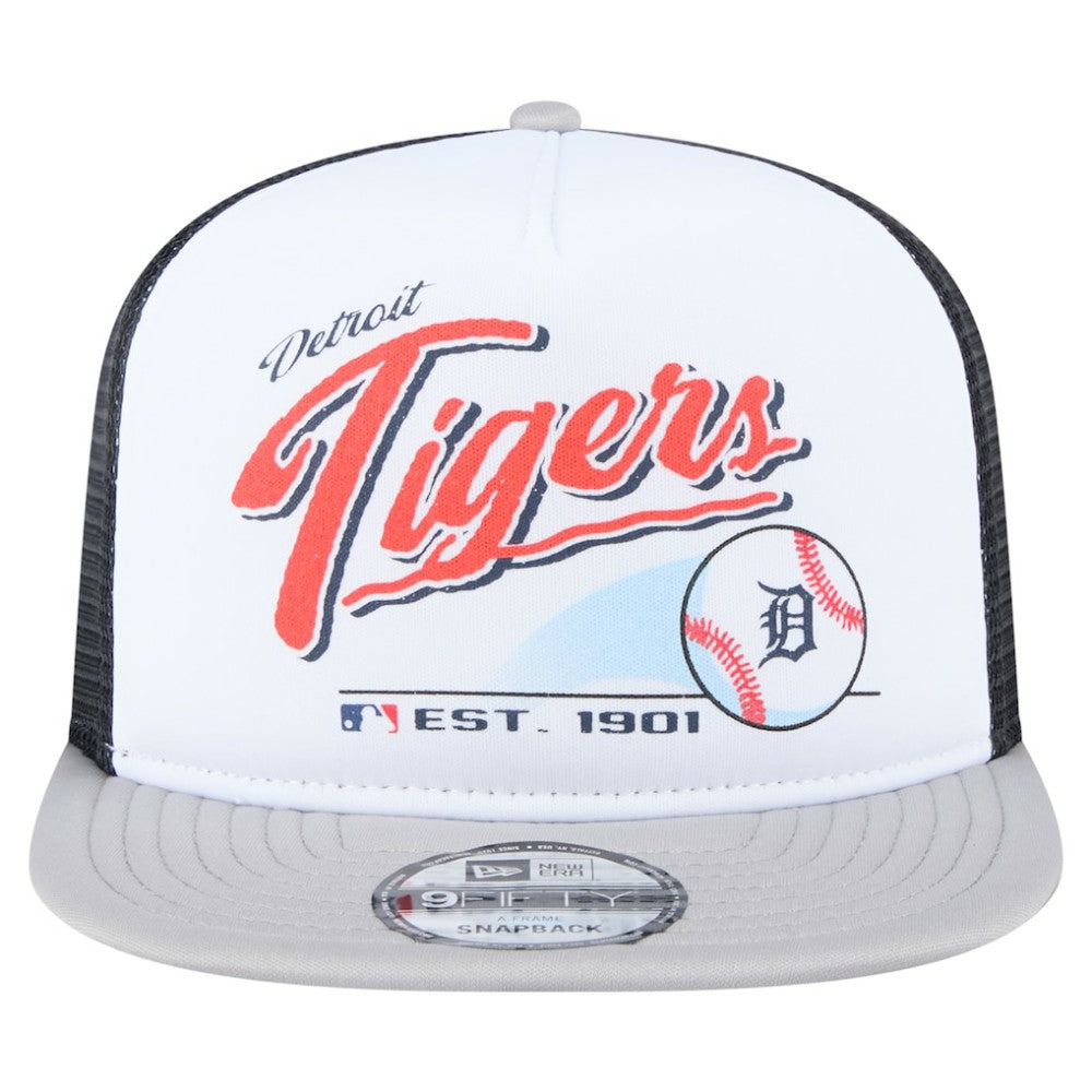 Detroit Tigers New Era Retro Script Trucker 9FIFTY Snapback Hat - MLB Hats
