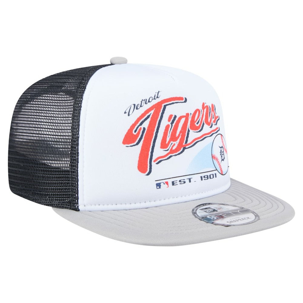 Detroit Tigers New Era Retro Script Trucker 9FIFTY Snapback Hat - MLB Hats