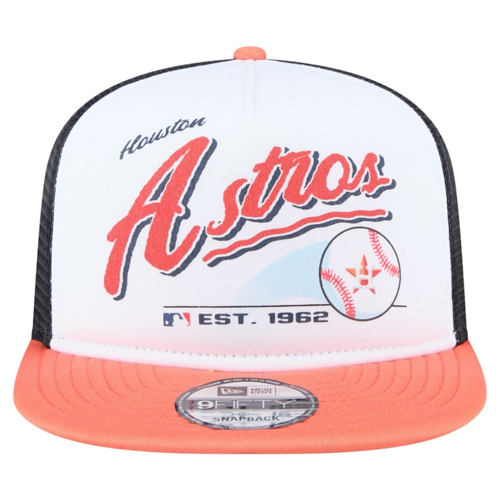 Houston Astros New Era Retro Script Trucker 9FIFTY Snapback Hat - MLB Hats