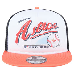 Houston Astros New Era Retro Script Trucker 9FIFTY Snapback Hat - MLB Hats