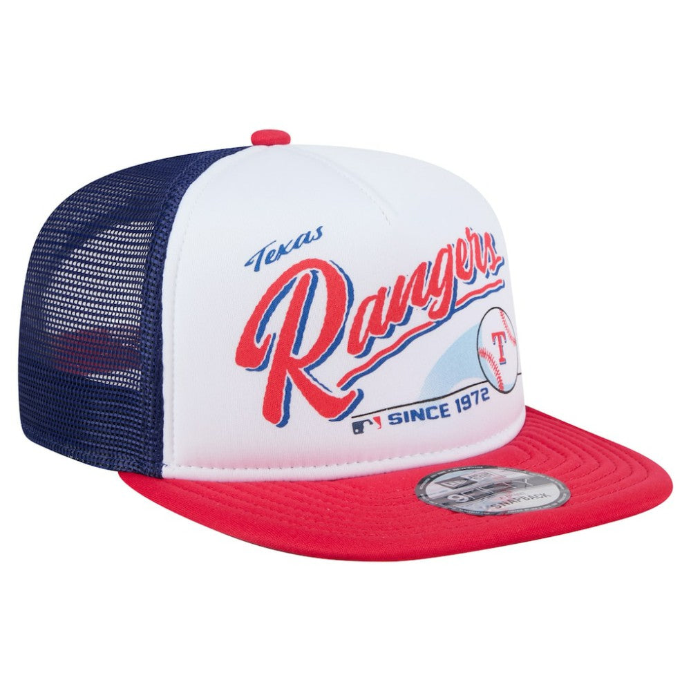 Texas Rangers New Era Retro Script Trucker 9FIFTY Snapback Hat - MLB Hats