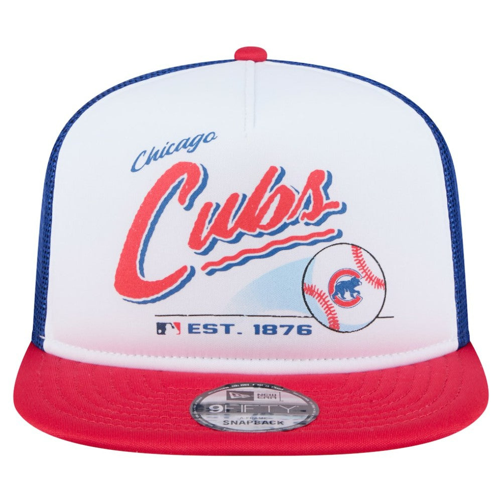 Chicago Cubs New Era Retro Script Trucker 9FIFTY Snapback Hat - MLB Hats