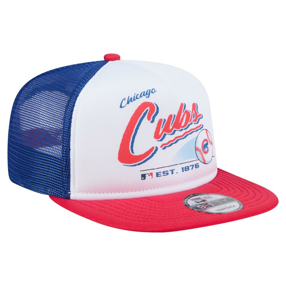 Chicago Cubs New Era Retro Script Trucker 9FIFTY Snapback Hat - MLB Hats