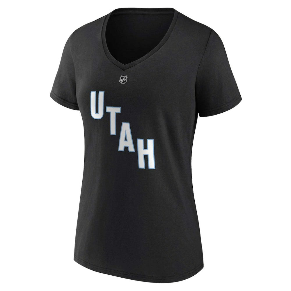 Clayton Keller Utah Mammoth Fanatics Women's Authentic Stack Name & Number V-Neck T-Shirt -  NHL T-shirts