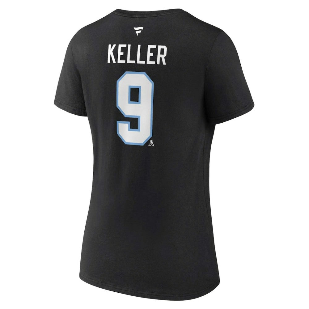 Clayton Keller Utah Mammoth Fanatics Women's Authentic Stack Name & Number V-Neck T-Shirt -  NHL T-shirts