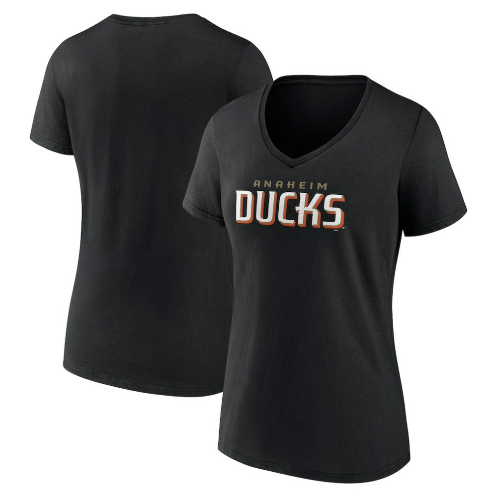 Anaheim Ducks Women's Wordmark V-Neck T-Shirt – Black -  NHL T-shirts