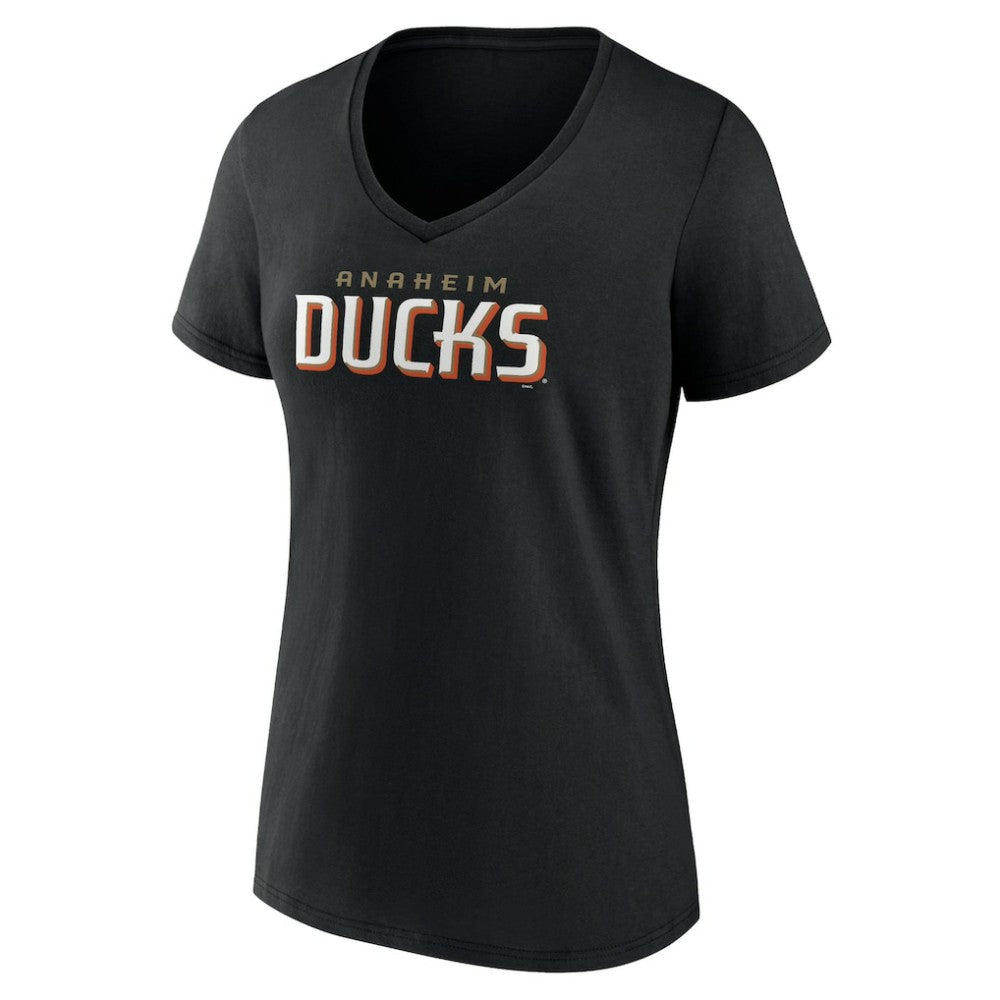 Anaheim Ducks Women's Wordmark V-Neck T-Shirt – Black -  NHL T-shirts