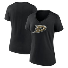 Anaheim Ducks Women's Secondary Logo V-Neck T-Shirt – Black -  NHL T-shirts