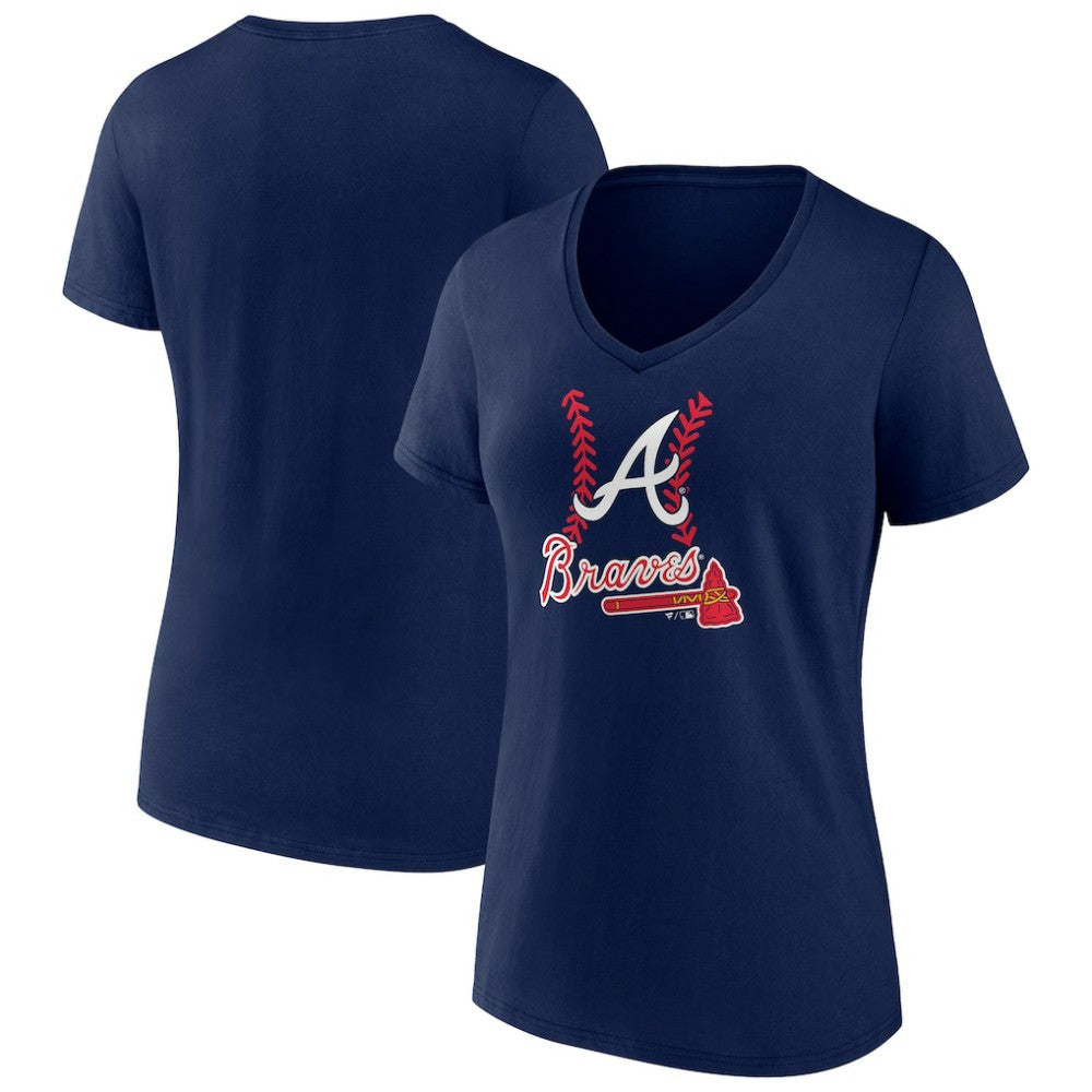 Atlanta Braves Women's Fastball V-Neck T-Shirt - MLB T-shirts