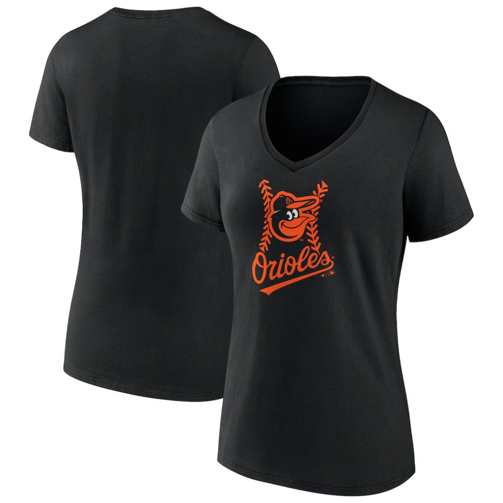 Baltimore Orioles Women's Fastball V-Neck T-Shirt - MLB T-shirts
