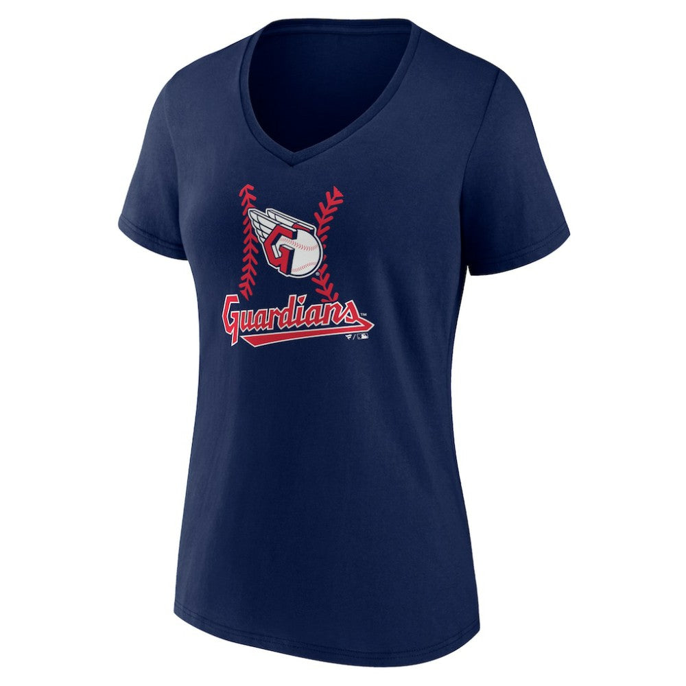 Cleveland Guardians Women's Fastball V-Neck T-Shirt - MLB T-shirts