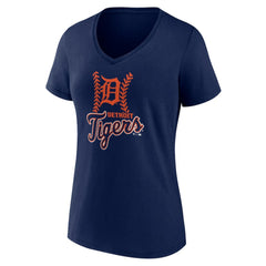 Detroit Tigers Women's Fastball V-Neck T-Shirt - MLB T-shirts
