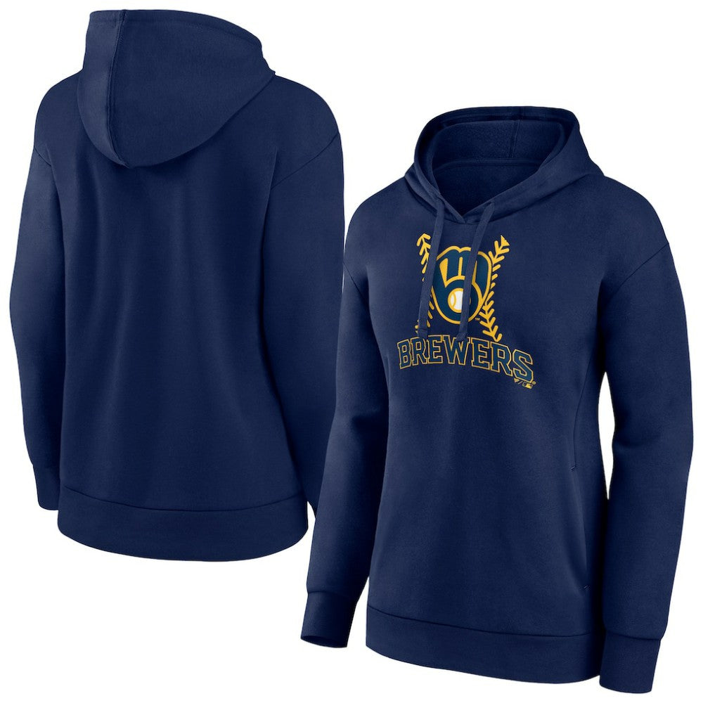 Milwaukee Brewers Women's Fastball Pullover Hoodie - MLB Hoodies