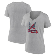 Atlanta Braves Women's Fastball V-Neck T-Shirt - MLB T-shirts