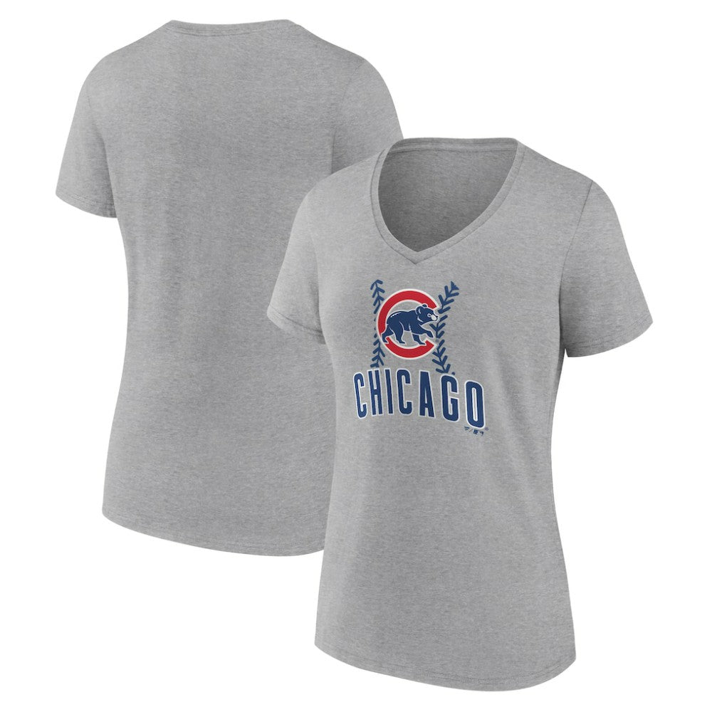 Chicago Cubs Women's Fastball V-Neck T-Shirt - MLB T-shirts