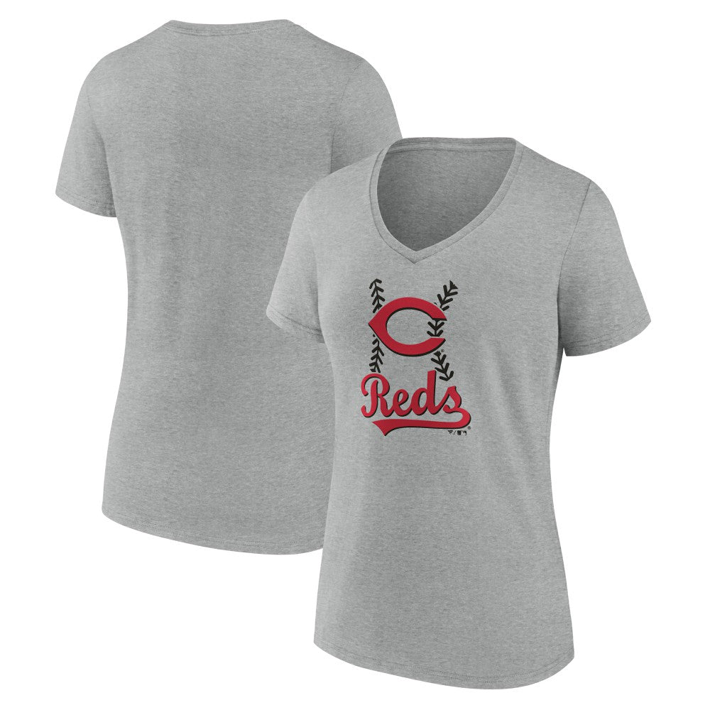 Cincinnati Reds Women's Fastball V-Neck T-Shirt - MLB T-shirts