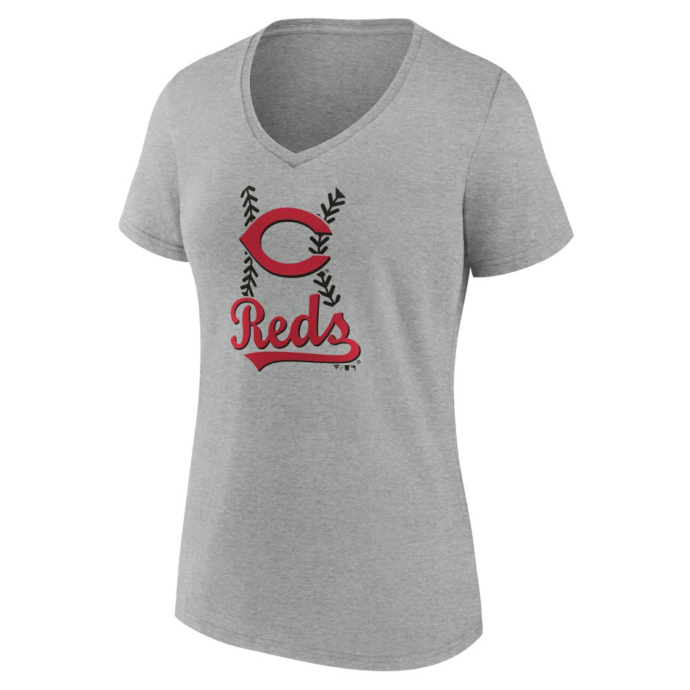 Cincinnati Reds Women's Fastball V-Neck T-Shirt - MLB T-shirts