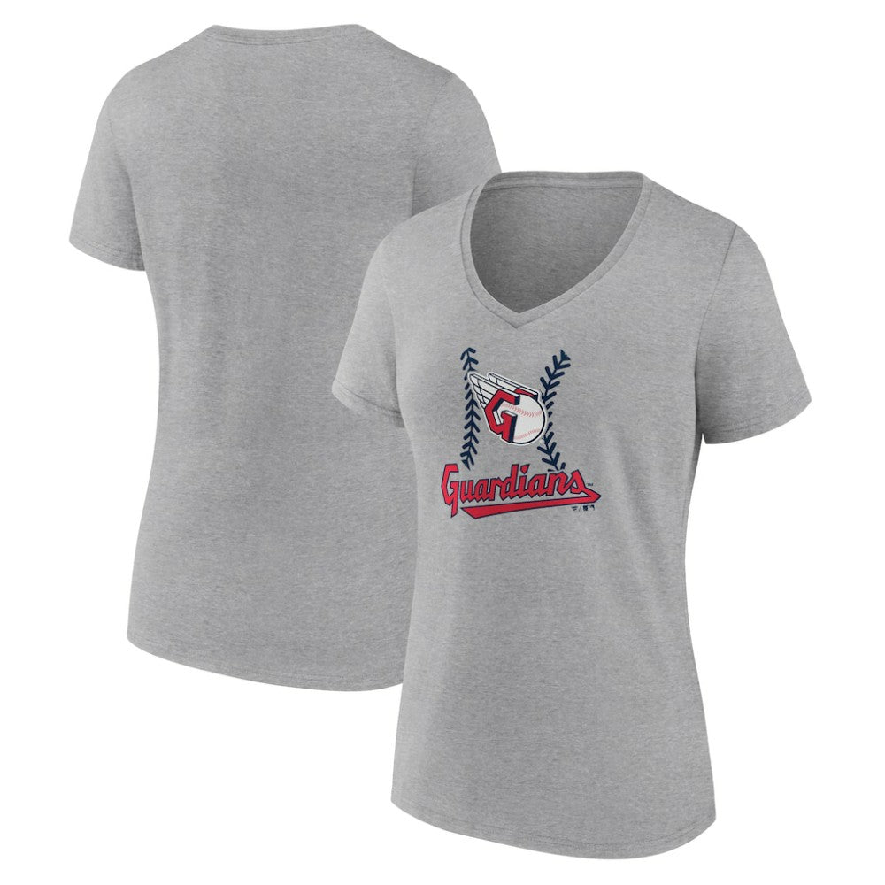 Cleveland Guardians Women's Fastball V-Neck T-Shirt - MLB T-shirts