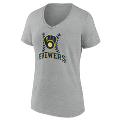 Milwaukee Brewers Women's Fastball V-Neck T-Shirt - MLB T-shirts