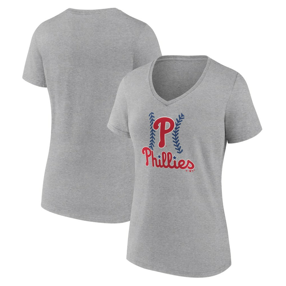 Philadelphia Phillies Women's Fastball V-Neck T-Shirt - MLB T-shirts