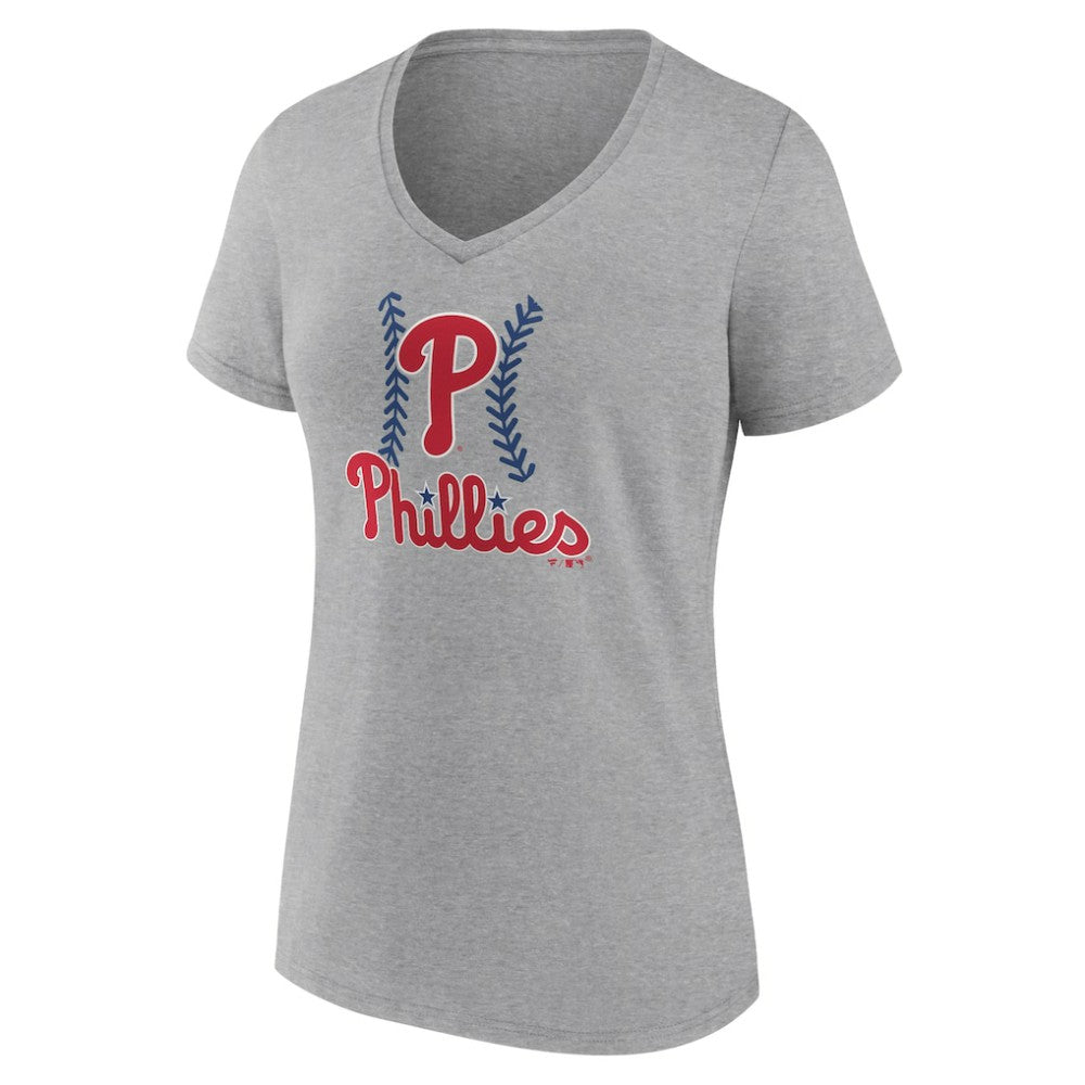 Philadelphia Phillies Women's Fastball V-Neck T-Shirt - MLB T-shirts