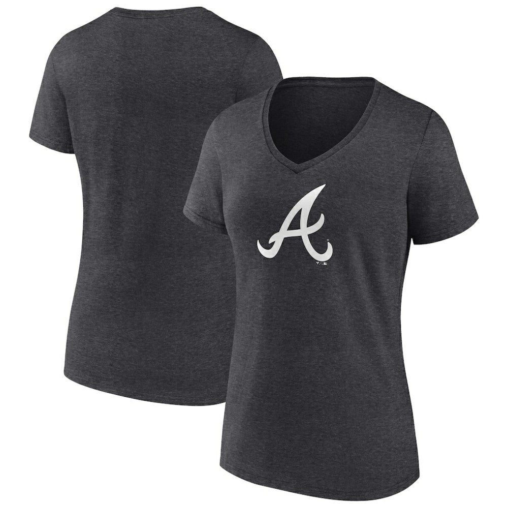 Atlanta Braves Women's Monochrome V-Neck T-Shirt - MLB T-shirts