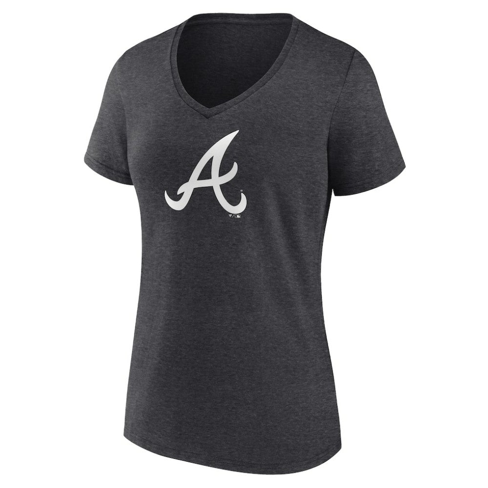 Atlanta Braves Women's Monochrome V-Neck T-Shirt - MLB T-shirts
