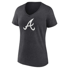 Atlanta Braves Women's Monochrome V-Neck T-Shirt - MLB T-shirts