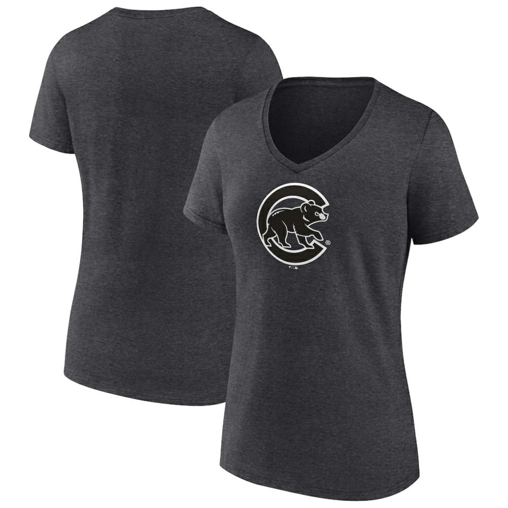 Chicago Cubs Women's Monochrome V-Neck T-Shirt - MLB T-shirts