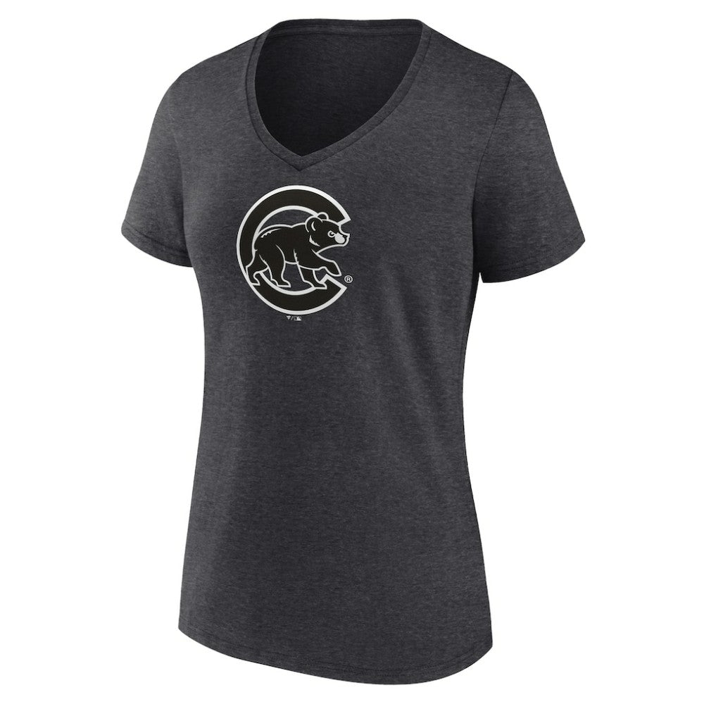 Chicago Cubs Women's Monochrome V-Neck T-Shirt - MLB T-shirts