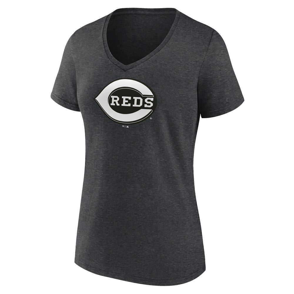 Cincinnati Reds Women's Monochrome V-Neck T-Shirt - MLB T-shirts