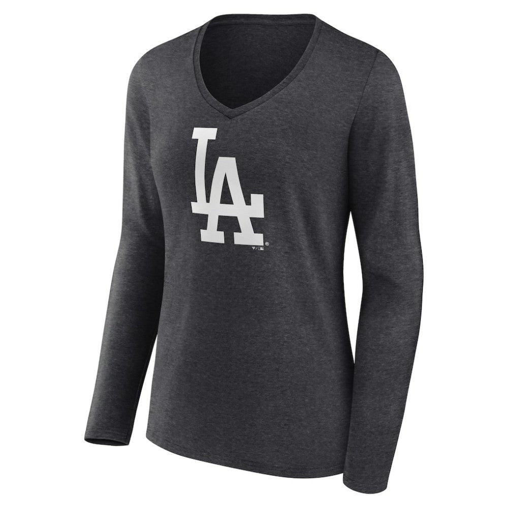 Los Angeles Dodgers Women's Monochrome Long Sleeve V-Neck T-Shirt - MLB T-shirts