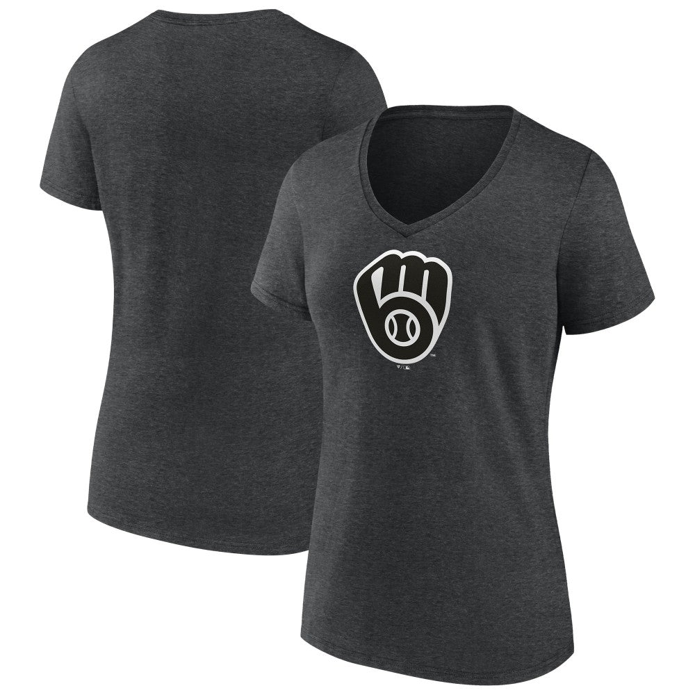 Milwaukee Brewers Women's Monochrome V-Neck T-Shirt - MLB T-shirts