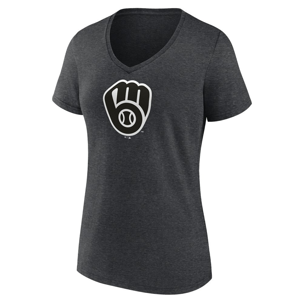 Milwaukee Brewers Women's Monochrome V-Neck T-Shirt - MLB T-shirts