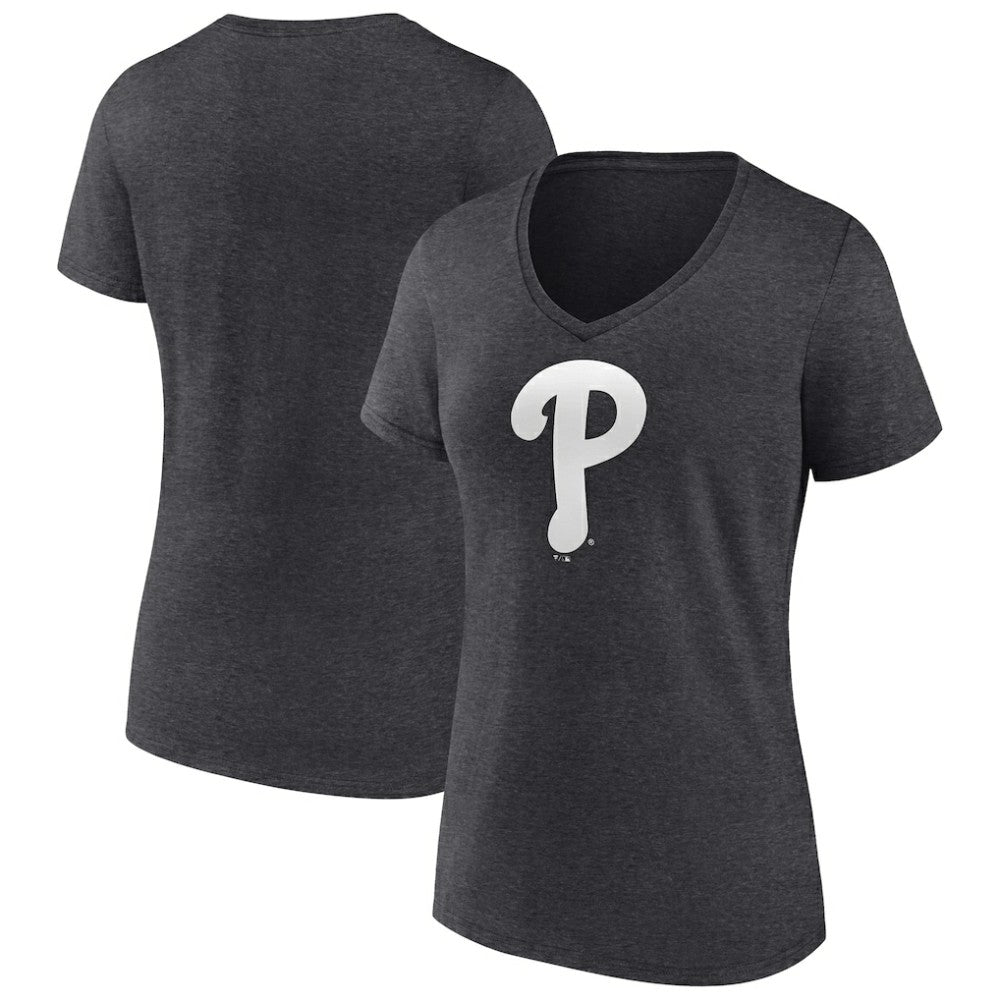 Philadelphia Phillies Women's Monochrome V-Neck T-Shirt - MLB T-shirts
