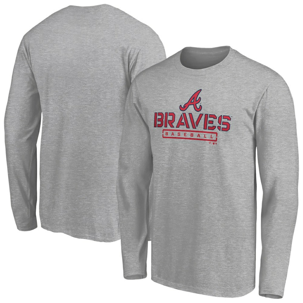 Atlanta Braves Evanston Stencil Long Sleeve T-Shirt - MLB T-shirts