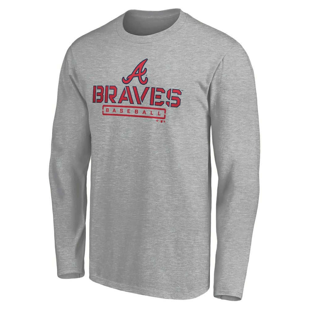 Atlanta Braves Evanston Stencil Long Sleeve T-Shirt - MLB T-shirts