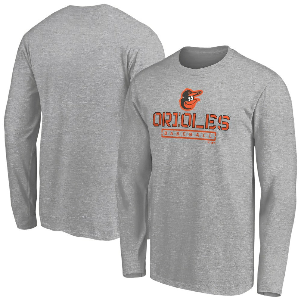 Baltimore Orioles Evanston Stencil Long Sleeve T-Shirt - MLB T-shirts