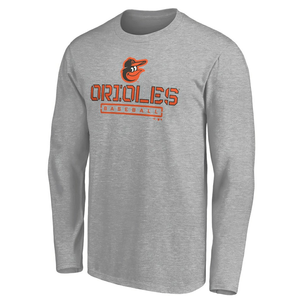 Baltimore Orioles Evanston Stencil Long Sleeve T-Shirt - MLB T-shirts
